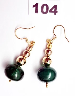 正品地球开采 50 克拉 EMERALD 耳环镀金 - 每只耳朵 50 克拉 — 第 1/4 张图片