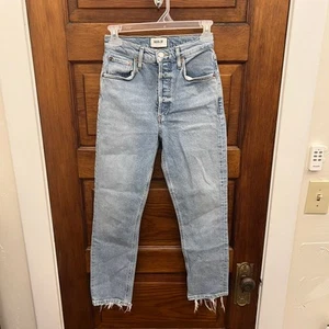 AGOLDE Riley High Rise Straight Crop A056E-1370 size 24 Light Wash $208 NWOT's - Picture 1 of 15