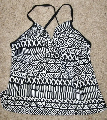 TOP TANKINI "SO" para mujer; atado; cruzado; sujetador pushup; talla XL Foto 1 de 4