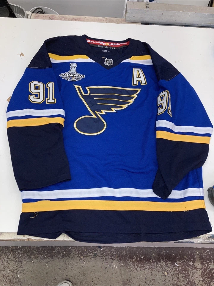 Футболка Adidas NHL St. Louis Blues TARASENKO. Размер 54. Вышитые логотипы, имя - Изображение 1 из 4