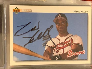 MIKE KELLY AUTOGRAPHED SIGNED 1992 UPPER DECK CARD ATLANTA BRAVES COA - Picture 1 of 1