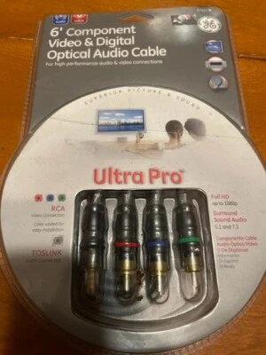GE Ultra Pro 6 FT Component Video and Digital Optical Audio Cable Open - Image 1 of 3