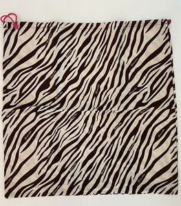 Linea Pelle Marrone Zebra Cotone Stampa 19" x 19" Sacchetto Portapolvere Borsa Viaggio - Foto 1 di 3