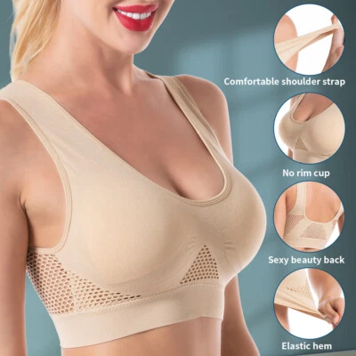 Movable Padded Womens Bra Sports Bras Yoga bralette Wireless Brassiere AA ABCDD - Image 1 of 4