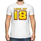 FUNNY 18TH BIRTHDAY GIFT FOR GAMERS MENS T-SHIRT TOP LEVEL UP 18 GEEK PRESENT