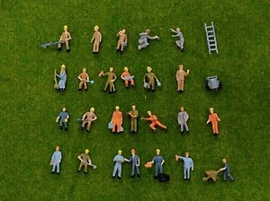 1 set 25pcs Ho scale 1:87 Model Train layout Painted figures Railway Worker  - Picture 1 of 2