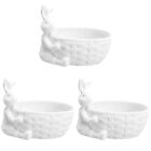 3 Pack Ceramic Succulents Planter Pot Bunny Candy Dish Small Animals
