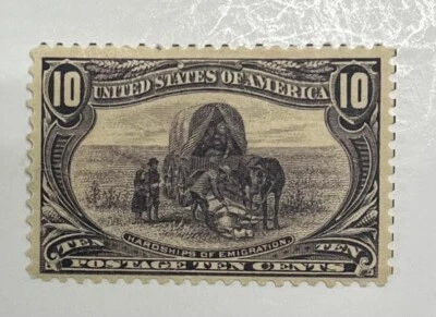 US Postage Scott #290 mint, 10-cents Trans-Mississippi OG HR - Image 1 of 2