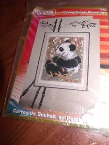 Bamboo PANDA BEAR Design Works Cross Stitch Greetings Card Cross Stitch Kit - Picture 1 of 2