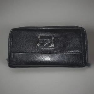 Kenneth Cole Reaction Women’s Organizer Zipper Wallet Clutch - Black - Picture 1 of 7