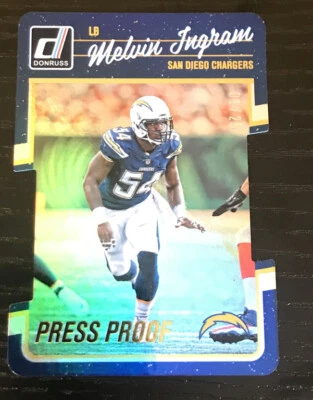 2016 Panini Donruss Melvin Gordon Press Proof Foil Die Cut 01/25 - Image 1 of 2