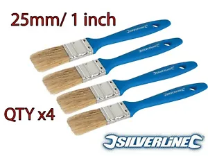 4 x New Silverline Disposable Paint Brush 25mm / 1" in Packs Painting Brushes - Picture 1 of 1