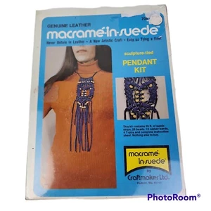 Kit colgante atado de escultura vintage Craftmaker Ltd -708 joyería de gamuza macramé  - Imagen 1 de 5