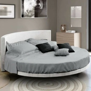 Completo lenzuola italiano per letto rotondo Raso di cotone misura 220 230 240 - Foto 1 di 78