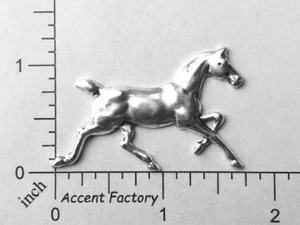 40204        Matte Silver Oxidized Large Running Horse Jewelry Finding - Picture 1 of 4