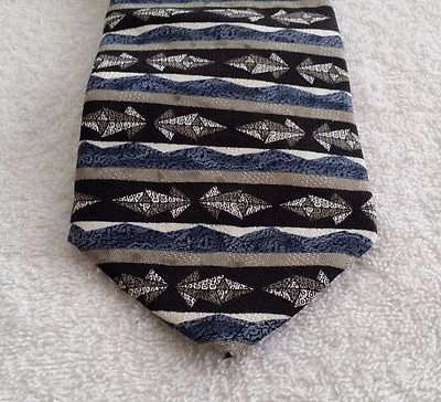 Daniel Hechter Corbata 3,75 Pulgadas Seda EE. UU. Azul Negro Trabajo Traje de Negocios  Foto 1 de 4