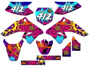All Years DRZ 50|70 ZANY Pink Senge Graphics Kit Compatible with Suzuki - Foto 1 di 10