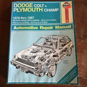 HAYNES #30016 (610) Automotive Repair Manual 78-87 Dodge Colt & Plymouth Champ - Picture 1 of 8