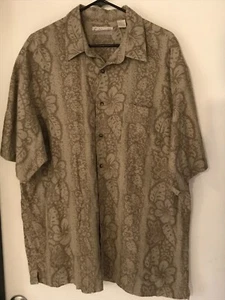 XL Men's FIELDMASTER Vintage Beige Tribal Floral Hawaiian Shirt NEVER WORN - Picture 1 of 4