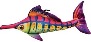 Scoochie Pet Carli Marlin Sword Fish Tough Dog Toy 14 inch Squeaker durable New