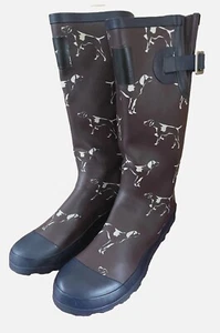 Gummistiefel Regenstiefel Dehnfalte Braun/Schwarz Kniehoch Erwachsene Gr. 42 - Bild 1 von 7