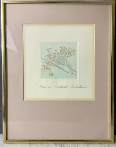 Vintage Bird Floral Print Roberta Adkins Songbird Limited Edition Signed COA - Picture 1 of 10
