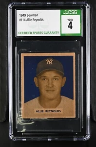 1949 Bowman #114 Allie Reynolds New York Yankees - CSG 4 VG/Ex  - Picture 1 of 2