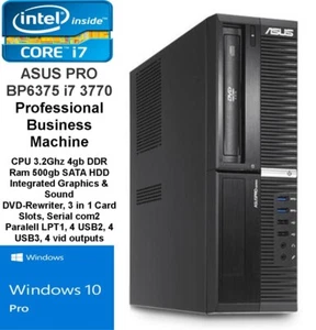 ASUS PRO BP6375 SFF Core i7 3770 3.4 GHz Pro 4 GB Ram HDD 500 GB Win 7 or 10 - Picture 1 of 6