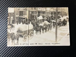 1909 USA RPPC Postcard Cover Chicago IL to Devonshire England Cavalry Indian POW - Picture 1 of 2