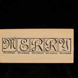 Stampa Rosa Merry Christmas Angels Jan Burlingham I 22-1814 Rubber Stamp 1999 - Picture 1 of 6