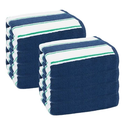 Toalha de praia de luxo Aston & Arden (caixa a granel de 8) - 35x70 - 600 GSM, listras de giz - Imagem 1 de 4