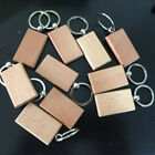 10x Plain Wooden Keyring Keychain Gift Bag Charm Tag Wood Key Ring Chain Fob DIY