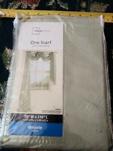 New nip 1 window scarf 59 wbx216 l Marjorie Cilantro green Mainstays Home chic