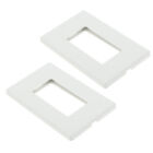  2 Pcs White Pvc Screw-Free Panel Child Plug Outlet Material Wall Plates