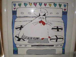Martha Wahlert Original Dibujo CAT Hogar Arte Hogar de la Gama 20" x 19.5" - Imagen 1 de 5