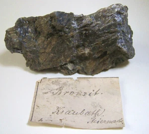 +++ Bronzit (xx) + Altes ETIKETT + -- Kraubath, Steiermark, Österreich +++ - Bild 1 von 3