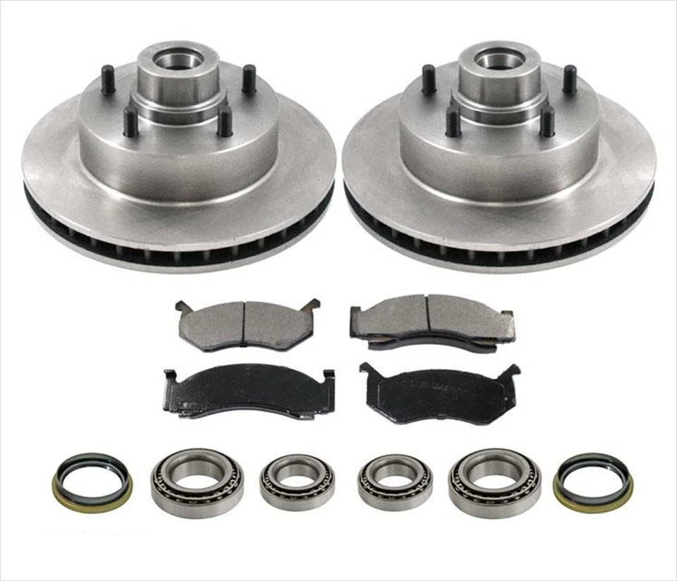 For 1985-1997 B1500 Vans W/ Rear ABS Braking System Brake Rotors Pads Bearings - Image 1 of 4