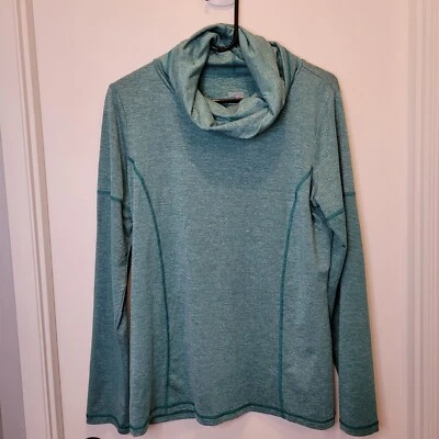 Blusa Danskin Now feminina verde ajustada gola alta Dri More Activewear tamanho G (12/14) - Imagem 1 de 4