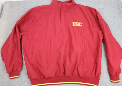 USC Trojans Windbreaker Jacket Campus Drive Half Zip Red Gold 2XL Men’s Cover