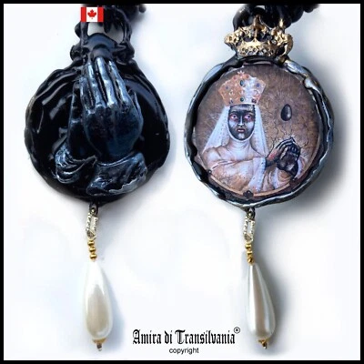 Jewelry Necklace Pendant Black Madonna Religion Prayer Rosary Protection Amulet - Image 1 of 4