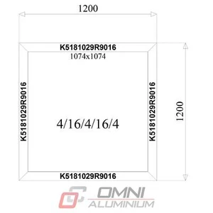 Alufenster Festverglasung 120x120 cm Anthrazit Schwarz Grau Weiß und mehr - Bild 1 von 7