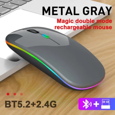 USB Maus Kabellos Bluetooth + 2.4Ghz Mouse PC Computer Notebook Laptop Funkmaus - Bild 1 von 4