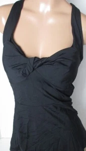 LANDS END Black Adjustable Straps Peplum Tankini Top Womens 6 NEW - Picture 1 of 12