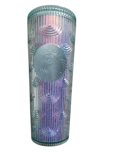 Starbucks Iridescent Holographic Mermaid Scales Venti Cold Cup Tumbler 24oz - Picture 1 of 6