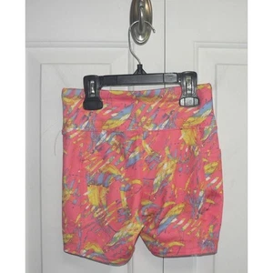BCG Girls Moisture Wicking Side Pocket 4" Bike Shorts in Orange Swirl Small - Picture 1 of 4