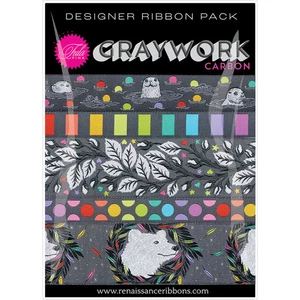 Tula Pink Graywork - Carbon Designer Ribbon Pack by Renaissance Ribbons - Picture 1 of 1