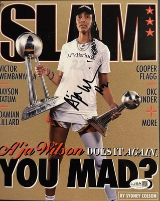 A’ja Wilson Signed Autographed Las Vegas Aces 8x10 Photo South Carolina JSA COA - Image 1 of 2