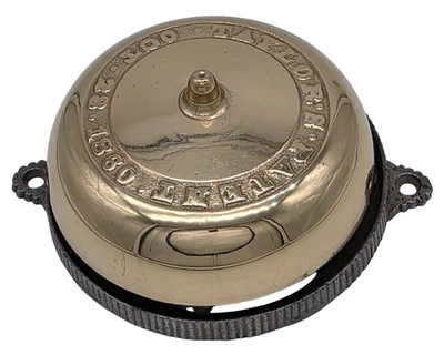 1860 Rare ANTIQUE Taylor's Victorian Style Brass Mechanical Twist Doorbell - Image 1 of 4