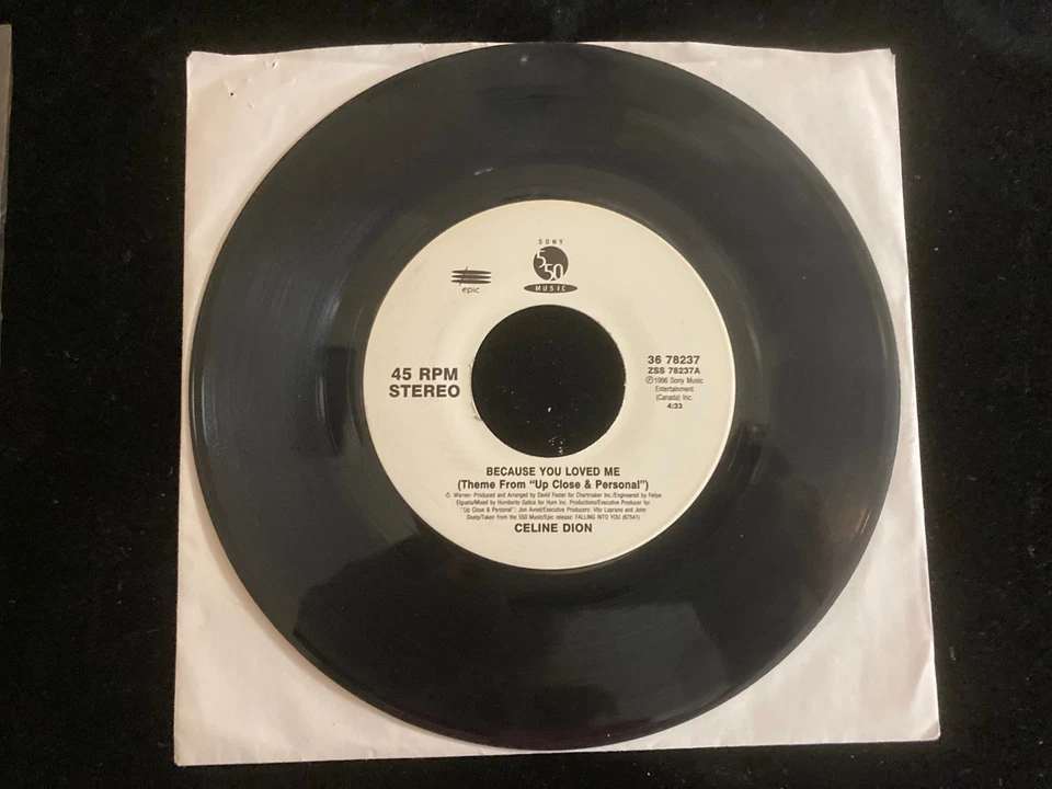 Celine Dion - Because You Loved Me (Up Close & Personal) / I Don't Know  45 - Image 1 of 2