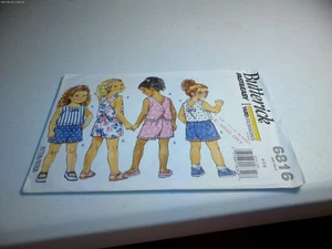BUTTERICK Sewing Pattern #6816 TODDLERS' TOP & SHORTS size 4-6 - Picture 1 of 1